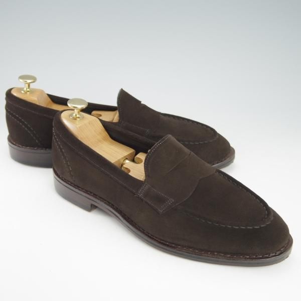極美品★(米)アレンエドモンズ 8D【現行定価7.5万円程度★Mercer Street/コインローファー】スエード/濃茶/メンズ/ALLEN EDMONDS★g662