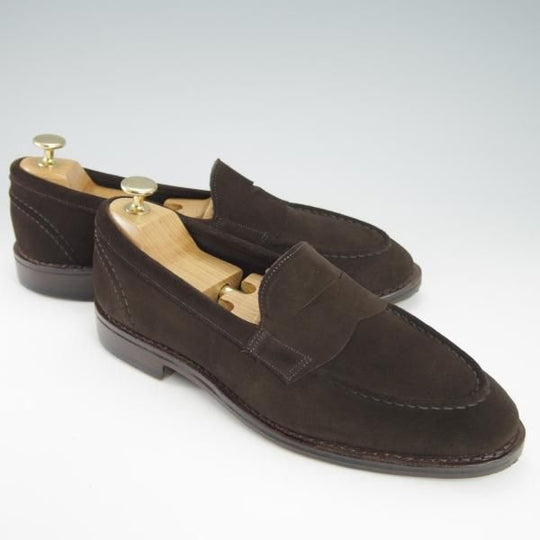 極美品★(米)アレンエドモンズ 8D【現行定価7.5万円程度★Mercer Street/コインローファー】スエード/濃茶/メンズ/ALLEN EDMONDS★g662