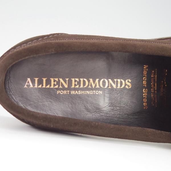 極美品★(米)アレンエドモンズ 8D【現行定価7.5万円程度★Mercer Street/コインローファー】スエード/濃茶/メンズ/ALLEN EDMONDS★g662