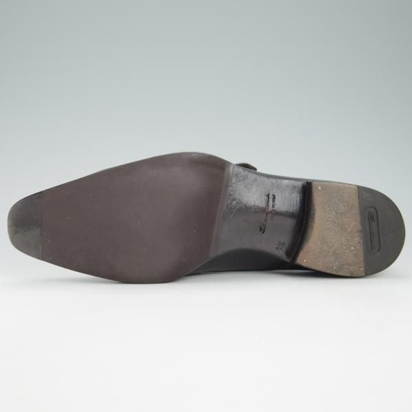 ★(伊)サントーニ 5.5F【貴重★ブラック〜グレーパティーヌ/10229】ダブルモンク/カーフ/黒/灰/メンズ/Santoni★g666