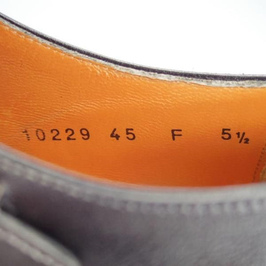 ★(伊)サントーニ 5.5F【貴重★ブラック〜グレーパティーヌ/10229】ダブルモンク/カーフ/黒/灰/メンズ/Santoni★g666