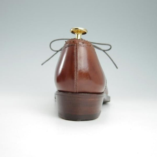 極美品★Perfetto/ペルフェット SIZE 6.5【グッドイヤーウェルテッド製法★PF-1015HK/セミブローグ】カーフ/茶/メンズ ★g668