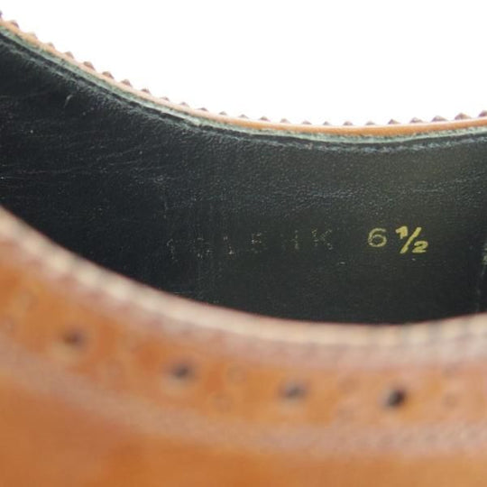 極美品★Perfetto/ペルフェット SIZE 6.5【グッドイヤーウェルテッド製法★PF-1015HK/セミブローグ】カーフ/茶/メンズ ★g668