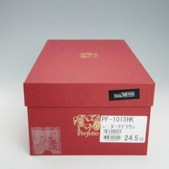 極美品★Perfetto/ペルフェット SIZE 6.5【グッドイヤーウェルテッド製法★PF-1015HK/セミブローグ】カーフ/茶/メンズ ★g668