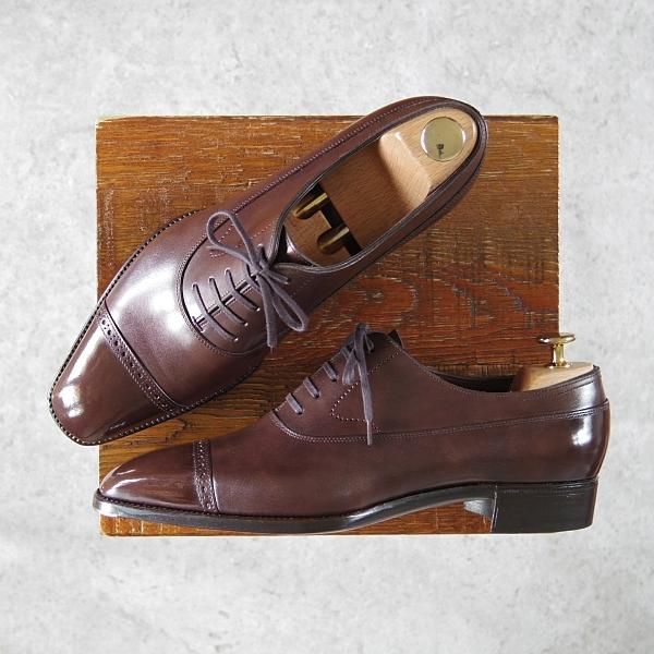 ほぼ試着程度★Yohei Fukuda/ヨウヘイ フクダ 6.5E【定価￥264,000-★Celeste/セレスト】17ラスト/パンチドキャップトゥ/福田 洋平★g671