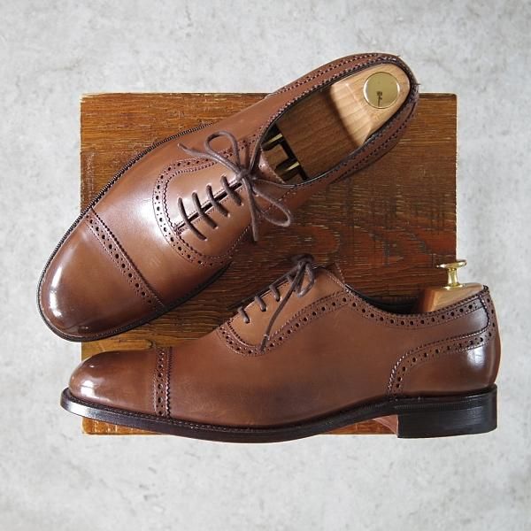 未使用★(英)グレンソン 8F【定価￥93,500-★G-ONEライン/G1/37709】クォーターブローグ/カーフ/茶/メンズ/GRENSON★g688