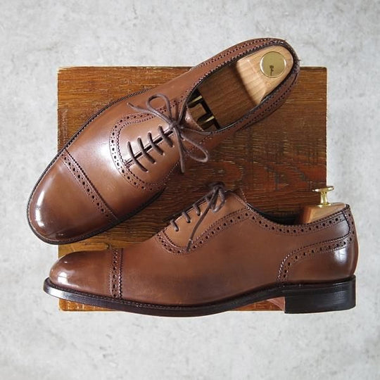 未使用★(英)グレンソン 8F【定価￥93,500-★G-ONEライン/G1/37709】クォーターブローグ/カーフ/茶/メンズ/GRENSON★g688