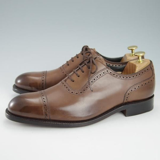 未使用★(英)グレンソン 8F【定価￥93,500-★G-ONEライン/G1/37709】クォーターブローグ/カーフ/茶/メンズ/GRENSON★g688