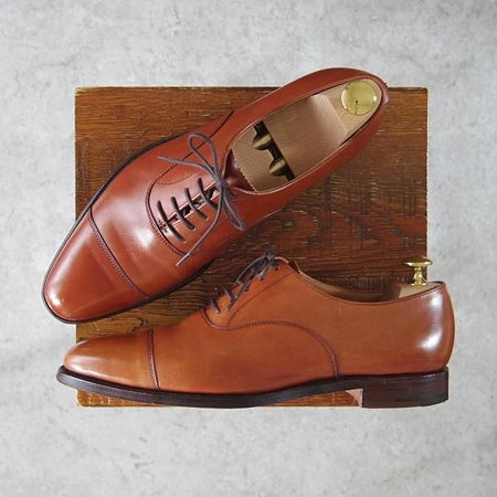 ★クロケット&ジョーンズ 6E【貴重★トレーディングポスト別注/360ラスト/BRANDON】ストレートチップ/カーフ/茶/Crockett&Jones★g690