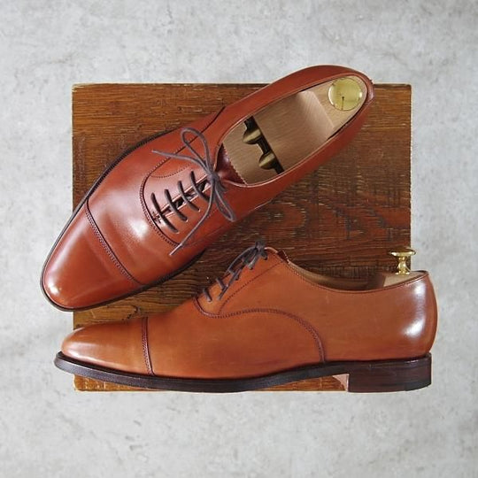 ★クロケット&ジョーンズ 6E【貴重★トレーディングポスト別注/360ラスト/BRANDON】ストレートチップ/カーフ/茶/Crockett&Jones★g690