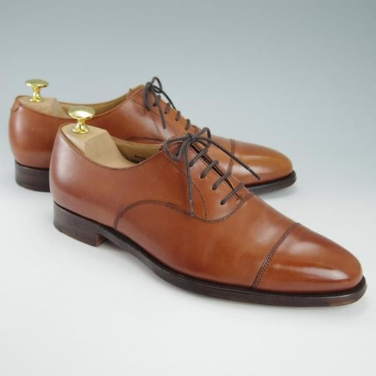 ★クロケット&ジョーンズ 6E【貴重★トレーディングポスト別注/360ラスト/BRANDON】ストレートチップ/カーフ/茶/Crockett&Jones★g690