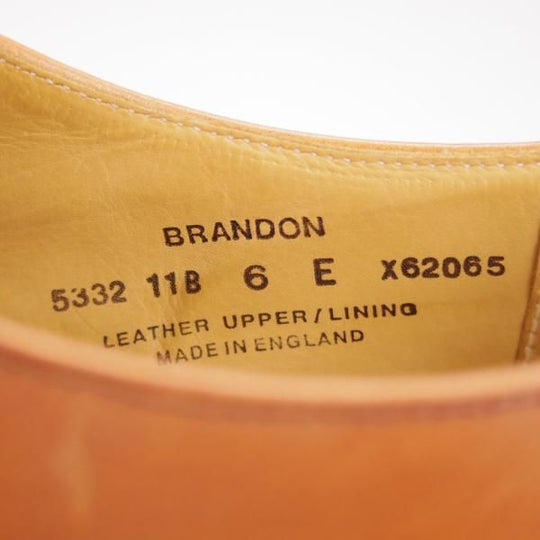★クロケット&ジョーンズ 6E【貴重★トレーディングポスト別注/360ラスト/BRANDON】ストレートチップ/カーフ/茶/Crockett&Jones★g690