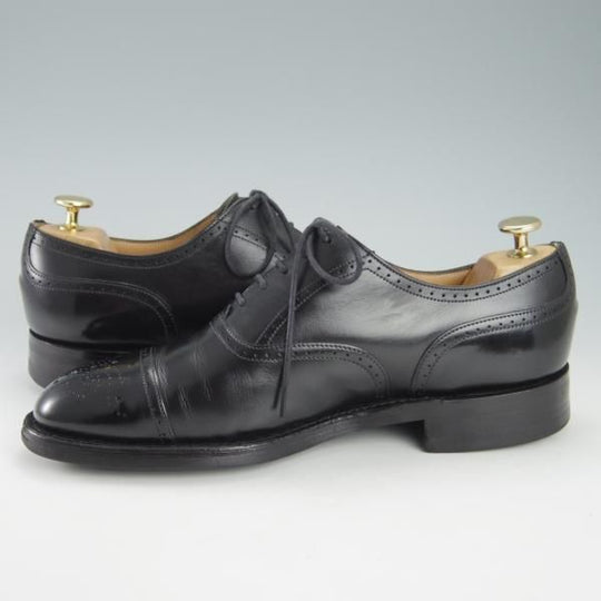 ★(英)チーニー UK7.5程度【ダイナイトソール仕様★セミブローグ/黒】カーフ/メンズ/CHEANEY★g694