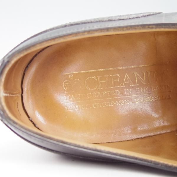 ★(英)チーニー UK7.5程度【ダイナイトソール仕様★セミブローグ/黒】カーフ/メンズ/CHEANEY★g694