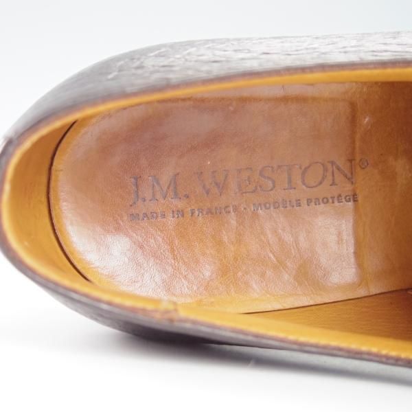 極上★J.M.ウェストン 6.5E【貴重★ペッカリー革仕様の製品/556】11ラスト/プレーントゥ/濃茶/メンズ/Weston/ウエストン★g695