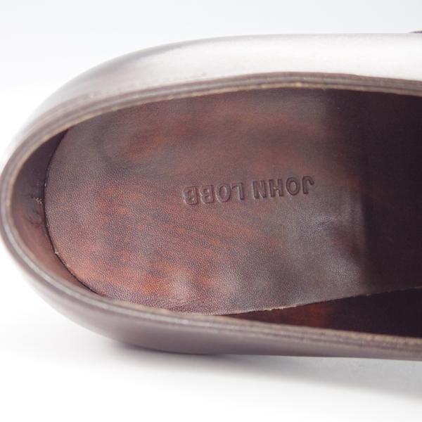 ジョンロブ プレステージ フィリップ2 サイズ6E 美品 ミュージアムカーフ ジョンロブ PHILIP II(フィリップ2) パンチドキャップ ダークブラウン