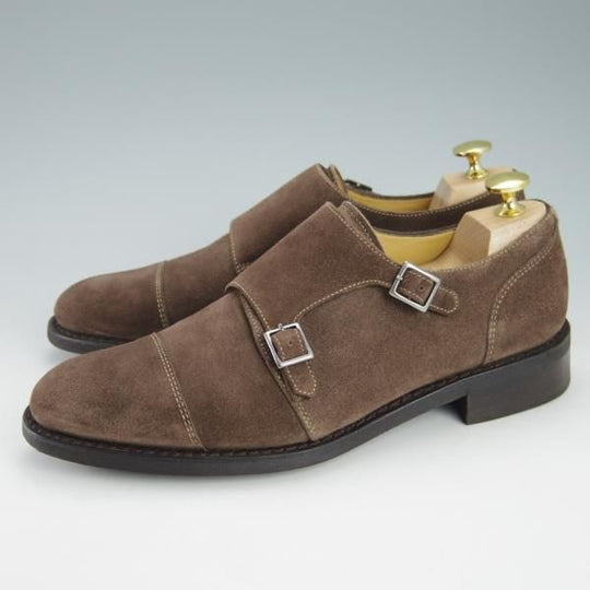 極美品★パラブーツ SIZE 6.5【モデル定価￥83,600-★VIVALDI/ダブルモンク】アクティブソール/スエード/茶/メンズ/Paraboot★g701