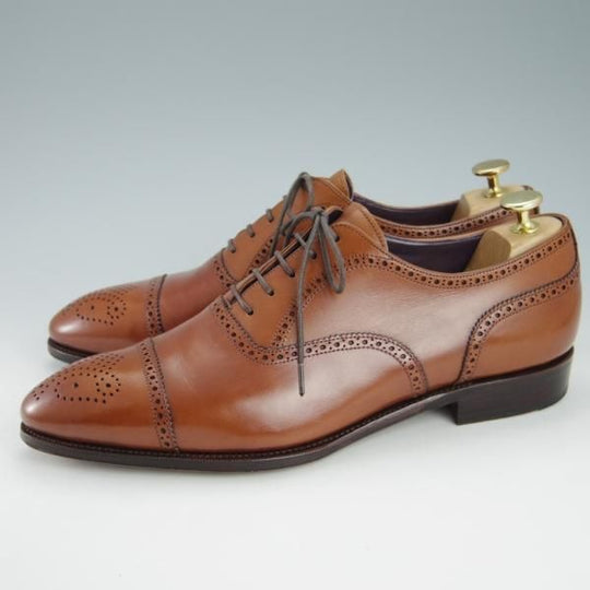 極美品★(スペイン製)CARMINA/カルミナ SIZE 9【定価￥72,600-★グッドイヤーウェルテッド製法/INCAラスト】80251/セミブローグ/茶★g703