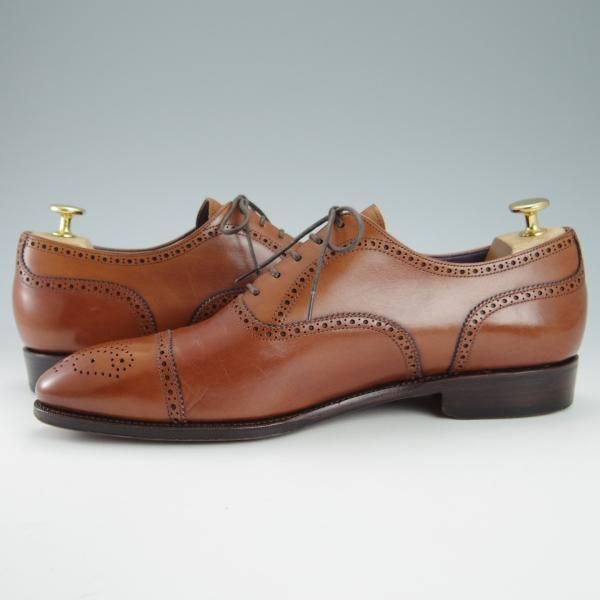 極美品★(スペイン製)CARMINA/カルミナ SIZE 9【定価￥72,600-★グッドイヤーウェルテッド製法/INCAラスト】80251/セミブローグ/茶★g703