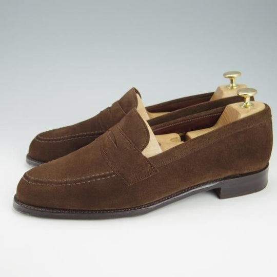 極美品★(英)チーニー 8F【モデル定価￥74,800-★アーバンリサーチ別注/CANNON】277ラスト/コインローファー/スエード/CHEANEY★g704