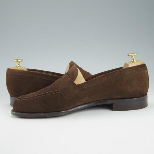 極美品★(英)チーニー 8F【モデル定価￥74,800-★アーバンリサーチ別注/CANNON】277ラスト/コインローファー/スエード/CHEANEY★g704