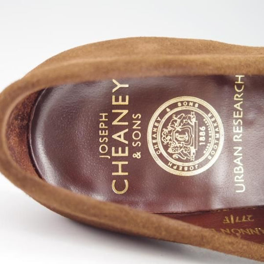 極美品★(英)チーニー 8F【モデル定価￥74,800-★アーバンリサーチ別注/CANNON】277ラスト/コインローファー/スエード/CHEANEY★g704