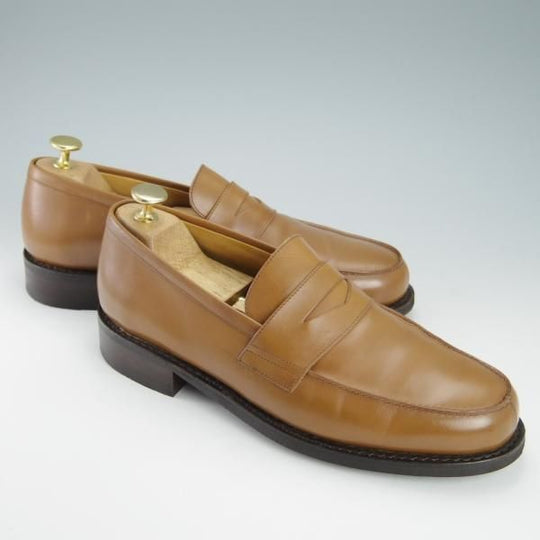 極美品★パラブーツ SIZE 7【定価￥77,000-★アドニス/ADONIS】ギャラクシーソール/コインローファー/カーフ/薄茶/Paraboot★g705