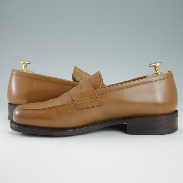 極美品★パラブーツ SIZE 7【定価￥77,000-★アドニス/ADONIS】ギャラクシーソール/コインローファー/カーフ/薄茶/Paraboot★g705