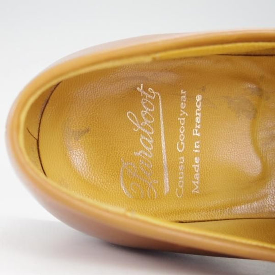 極美品★パラブーツ SIZE 7【定価￥77,000-★アドニス/ADONIS】ギャラクシーソール/コインローファー/カーフ/薄茶/Paraboot★g705