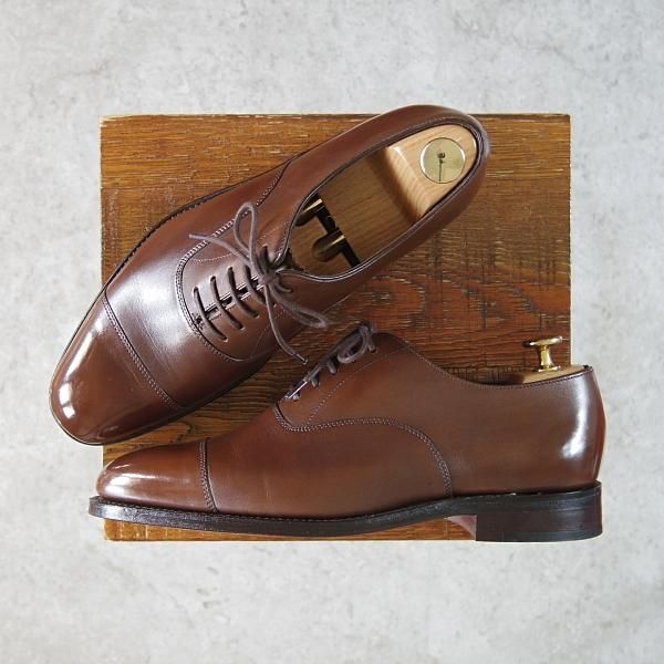 極美品★(英)Loake/ローク 6F【グッドイヤーウェルテッド製法★ALDWYCH/ストレートチップ】カーフ/濃茶/メンズ★g707