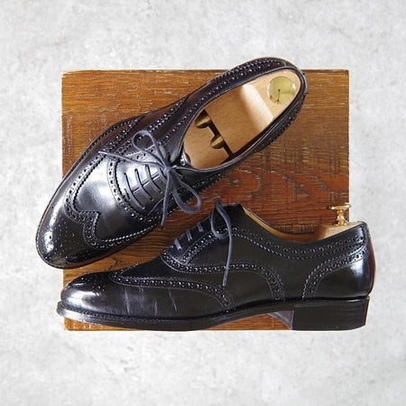 極上★オリエンタル SIZE 6.5【グッドイヤーウェルテッド製法★(富山)CRISPIN別注/フルブローグ】カーフ/黒/メンズ★g709