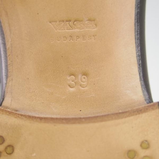 未使用★(東欧)VASS/ヴァーシュ SIZE 39【貴重★Uラスト/ロベルト・ウゴリーニ/Alt English】ストレートチップ/カーフ/黒★g711