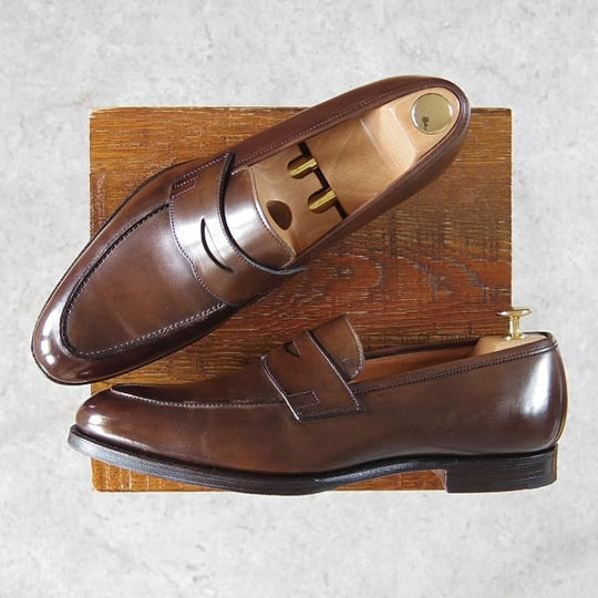 極美品★クロケット&ジョーンズ 7.5E【定価￥104,500-★ハンドグレード/CRAWFORD】363ラスト/ローファー/Crockett&Jones★g715