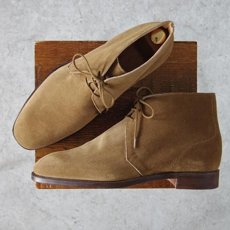 未使用★クロケット&ジョーンズ 8.5E【★(英)ポールセンスコーン別注/Poulsen Skone】248ラスト/チャッカブーツ/薄茶/Crockett&Jones★g720