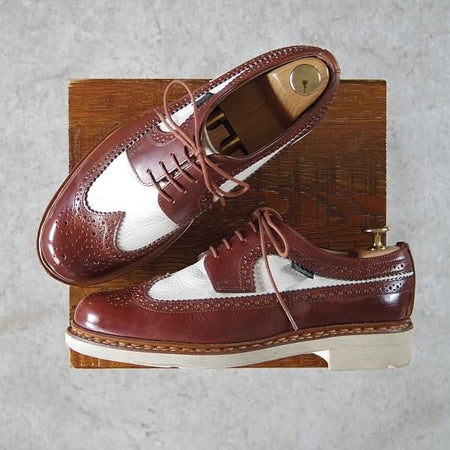 極上★パラブーツ SIZE 6【貴重★District UNITED ARROWS別注/Sevrier】TEXソール/ロングウイング/リスレザー/茶×白/Paraboot★g722