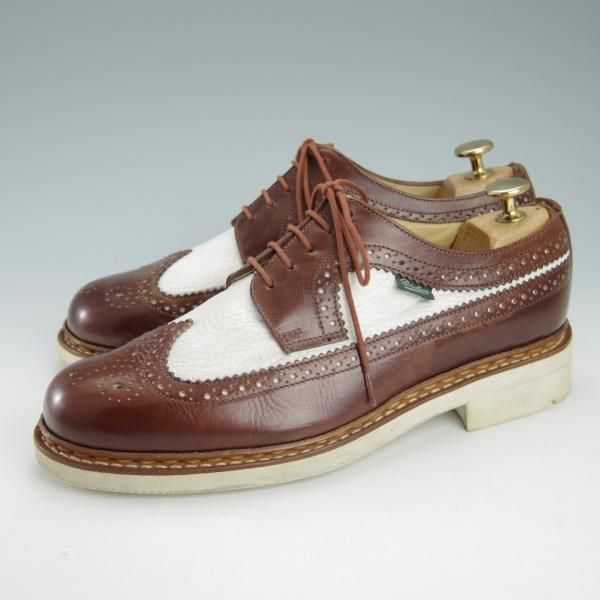 極上★パラブーツ SIZE 6【貴重★District UNITED ARROWS別注/Sevrier】TEXソール/ロングウイング/リスレザー/茶×白/Paraboot★g722