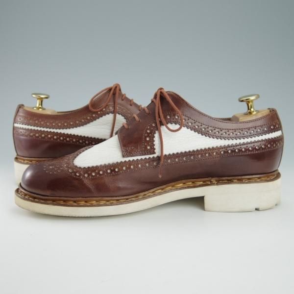 極上★パラブーツ SIZE 6【貴重★District UNITED ARROWS別注/Sevrier】TEXソール/ロングウイング/リスレザー/茶×白/Paraboot★g722