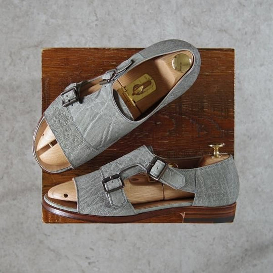 新品★(伊)F.LLIジャコメッティ SIZE 40【定価￥132,000-★象革/エレファントレザー】FG330/サンダル/メンズ/Giacometti★g726