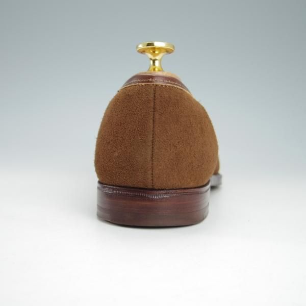 美品★クロケット&ジョーンズ 6.5E【定価￥85,320-★鹿革/DEERSKIN/375ラスト】SANDFORD/コインローファー/茶/Crockett&Jones★g729