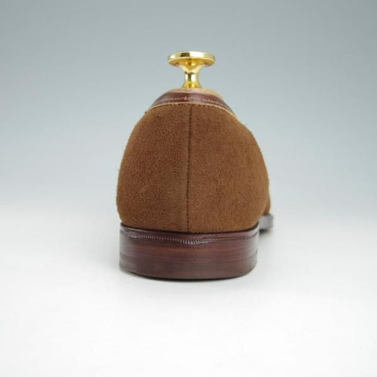 美品★クロケット&ジョーンズ 6.5E【定価￥85,320-★鹿革/DEERSKIN/375ラスト】SANDFORD/コインローファー/茶/Crockett&Jones★g729