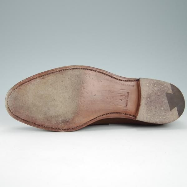 美品★クロケット&ジョーンズ 6.5E【定価￥85,320-★鹿革/DEERSKIN/375ラスト】SANDFORD/コインローファー/茶/Crockett&Jones★g729