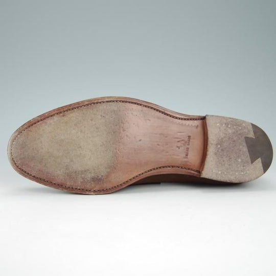 美品★クロケット&ジョーンズ 6.5E【定価￥85,320-★鹿革/DEERSKIN/375ラスト】SANDFORD/コインローファー/茶/Crockett&Jones★g729