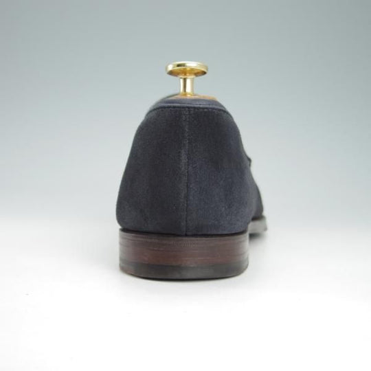 極上★クロケット&ジョーンズ 8.5E【定価￥74,800-★RICHMOND/314ラスト】コインローファー/スエード/紺/メンズ/Crockett&Jones★g730