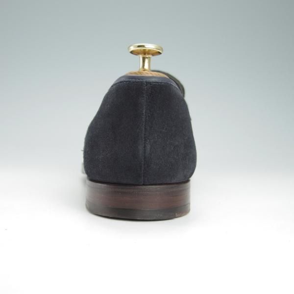 極上★クロケット&ジョーンズ 8.5E【定価￥74,800-★RICHMOND/314ラスト】コインローファー/スエード/紺/メンズ/Crockett&Jones★g730