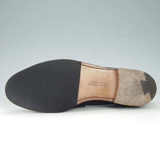 極上★クロケット&ジョーンズ 8.5E【定価￥74,800-★RICHMOND/314ラスト】コインローファー/スエード/紺/メンズ/Crockett&Jones★g730