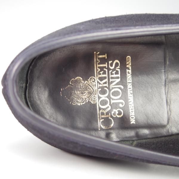 極上★クロケット&ジョーンズ 8.5E【定価￥74,800-★RICHMOND/314ラスト】コインローファー/スエード/紺/メンズ/Crockett&Jones★g730