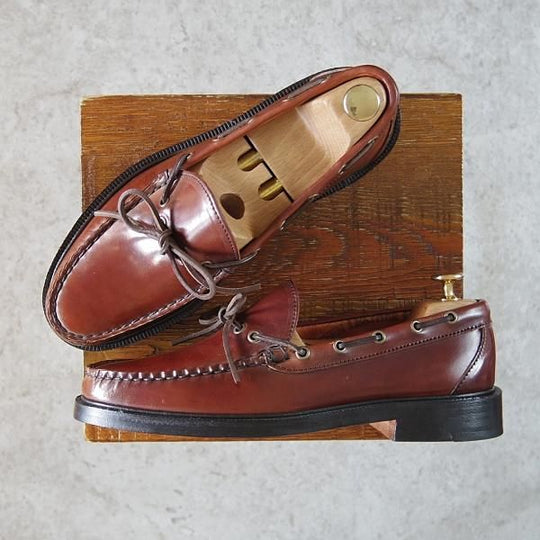 未使用★(米)YUKETEN/ユケテン 8.5C【定価￥118,800-★コードバン仕様/(米)ホーウィン社】705/モカシン/ローファー/赤茶/メンズ★g731