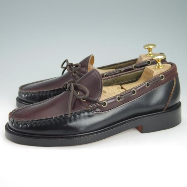 未使用★(米)YUKETEN/ユケテン 8.5C【定価￥118,800-★コードバン仕様/(米)ホーウィン社】705SP/モカシン/ローファー/黒×赤茶★g732