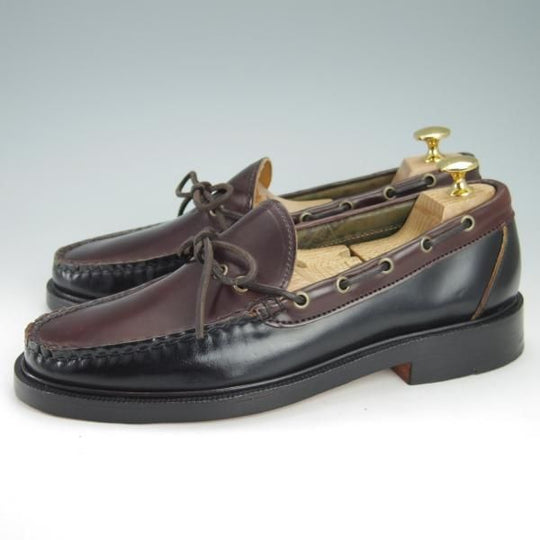 未使用★(米)YUKETEN/ユケテン 8.5C【定価￥118,800-★コードバン仕様/(米)ホーウィン社】705SP/モカシン/ローファー/黒×赤茶★g732