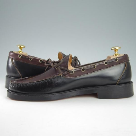 未使用★(米)YUKETEN/ユケテン 8.5C【定価￥118,800-★コードバン仕様/(米)ホーウィン社】705SP/モカシン/ローファー/黒×赤茶★g732